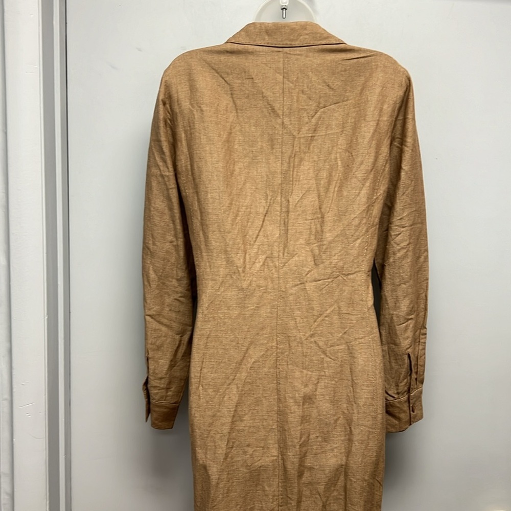 SOLD IN STORE Nordstrom Studio 121 Long Sleeve Linen Blend Shirt Dress Size 10 - Picture 5 of 13